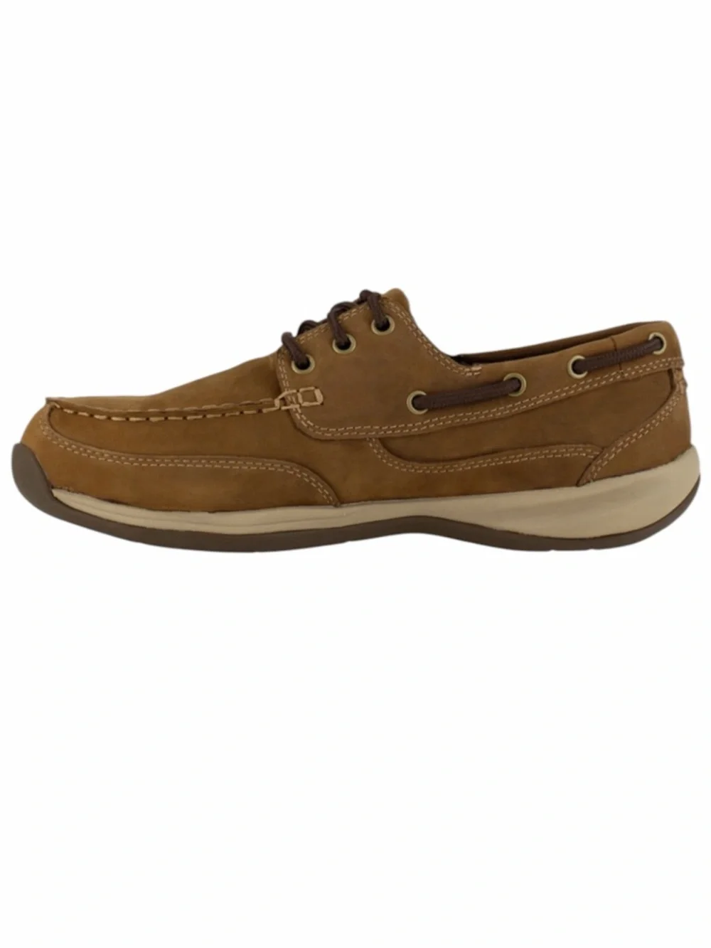 Rockport Works Sailing Club Men's Brown leather Three Eye Tie Boat Shoe - RK6736